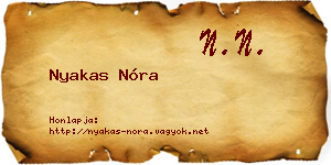 Nyakas Nóra névjegykártya